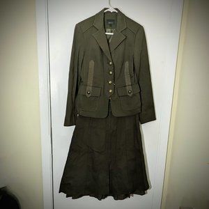 Idao army style skirt and blazer ensemble